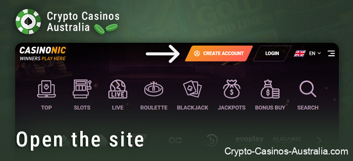 Step-by-step visual guide for Casinonic login interface