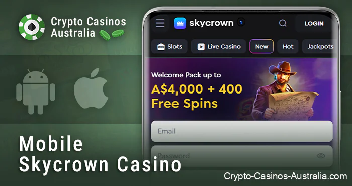 Use the Skycrown casino app - iOS and android apps